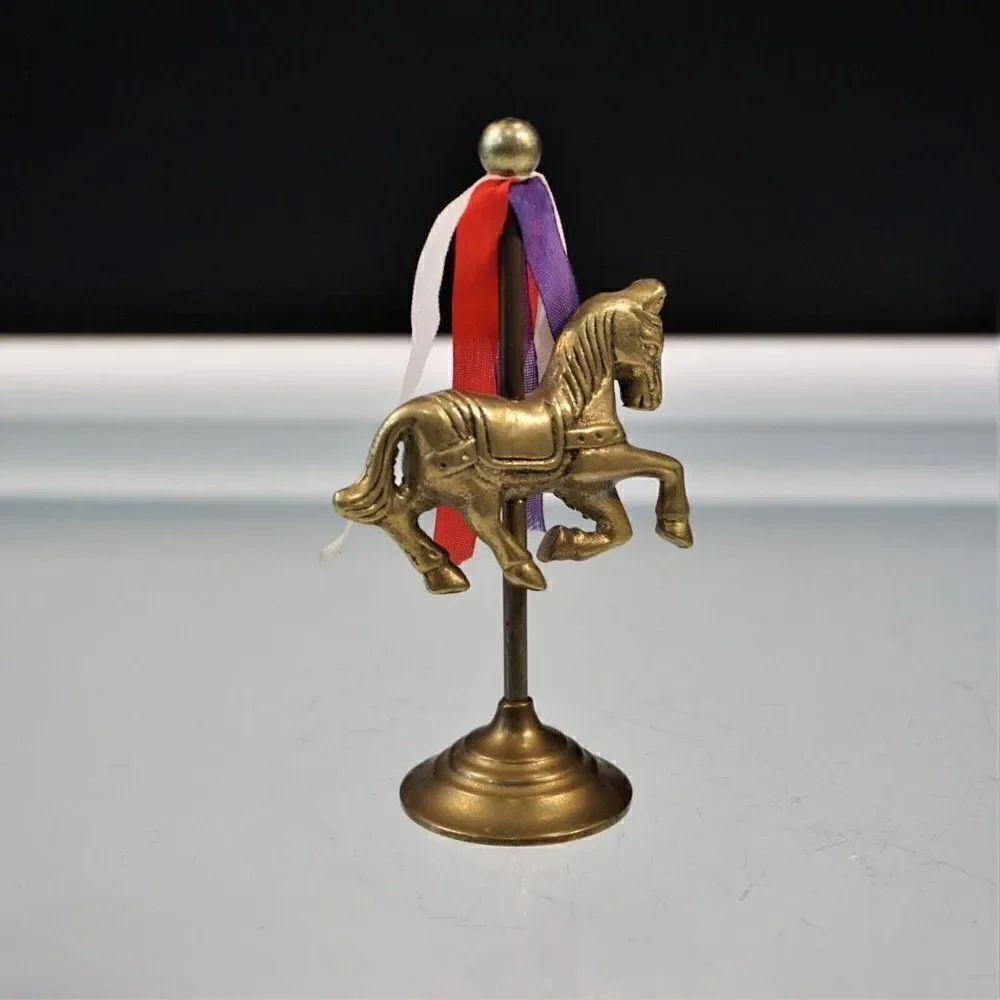 VintageβBrassβCarouselβHorseβRibbonβTop
